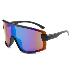 Cross Border Sports Sunglasses PC <b>Frame</b> Polarized UV400 Windproof Outdoor Cycling Glasses <b>Large</b> <b>Frame</b> Colorful Lens - Product Image 2