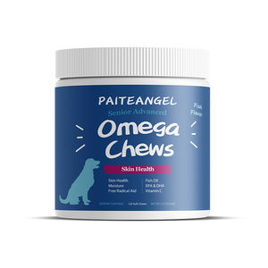 Aceite de pescado Omega <span class=keywords><strong>3</strong></span> golosinas para perros Nutrición Omega Soft Chews Treat para perros Piel y abrigo con aceite de salmón suplementos para mascotas - Product Image 1