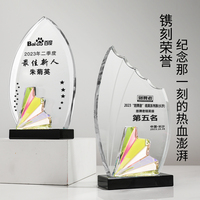 Fábrica al por mayor Custom Religious Dazzle Awards Stand Trofeo de cristal colorido brillante para regalo religioso
