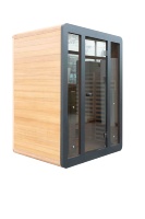Salle de sauna de haute qualité avec chauffages infrarouges lointains, sauna sec avec matériaux en bois de cèdre rouge et de pruche