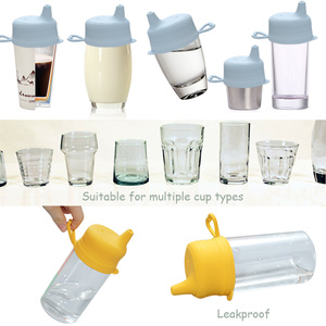Couvre-gobelets en silicone de qualité alimentaire à 100%, sains et anti-fuites, produits pour bébés, gobelets pour biberons pour bébés de 0 à 12 mois, alimentation des enfants - Product Image 6