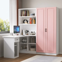 Armoire et bureau multifonctionnels modernes en bois massif, combinaison de bureau d'angle pour ordinateur
