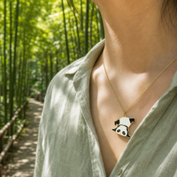 Vente en gros collier panda en alliage de zinc pendentif animal triple fille bijoux enfants cadeau étudiant pendentif colliers en métal