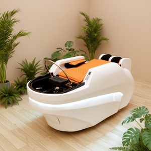 เตียงนวดสระผมไฟฟ้า Kisen Top พร้อมเครื่องอบไอน้ำ Zen-flow และโดมอบไอน้ำ ปรับแต่งได้สำหรับร้านเสริมสวย - Product Image 1