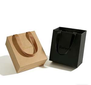 Sacs en papier personnalisés pour boutiques de détail, sacs cadeaux, sacs de shopping en papier pour emballages de petites entreprises avec ruban et corde - Product Image 4