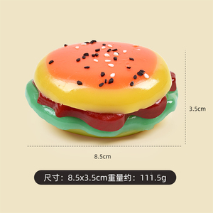 Jouet Squishy Hamburger Simulation Alimentaire Burger à Presser en TPR Jouet Anti-Stress Rebondissant pour Enfants et Adultes - Product Image 6