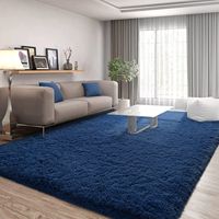 Grand tapis d'intérieur en peluche beige, tapis moelleux à poils longs, fabriqué à la machine, tapis moelleux pour salon