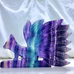 คริสตัลรูปสัตว์สีรุ้งฟลูออไรต์บำบัดธรรมชาติแกะสลักคริสตัลเรกิจิ้งจอก<span class=keywords><strong>เก้า</strong></span><span class=keywords><strong>หาง</strong></span> - Product Image 3