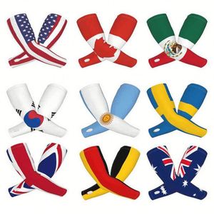 Mangas de compresión UV personalizadas de fábrica con estampado completo de bandera nacional para ciclismo, running y deportes, unisex, para todas las estaciones - Product Image 1