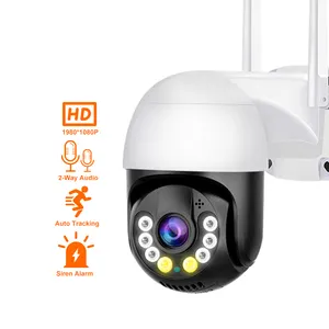 1080P icsee PTZ กล้องเครือข่ายโดมความเร็วสูง, กล้อง CCTV ไร้สายติดตามการเคลื่อนไหวอัตโนมัติกล้องเฝ้าระวังความปลอดภัย WIFI