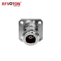 Adaptateur RF N-KFKM N Femelle vers N Femelle à 4 Trous, Bride Carrée 25,4 mm / 1 Pouce pour Montage sur Rack/Panel, Connecteurs Coaxiaux RF, Adaptateur N