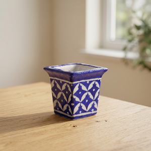 Vase à fleurs en céramique artisanale traditionnelle avec décor floral peint à la main, pièce décorative durable pour l'intérieur de la maison - Product Image 2