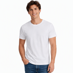 T-shirts solides pour enfants unis 100Polyester/95polyester pour les blancs de sublimation de Chine Polyester à manches courtes décontracté teint uni - Product Image 5