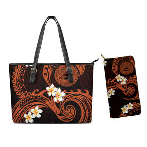 Sacs à main de voyage pour femmes, fourre-tout à imprimé polynésien, sac à épaule pour dames, portefeuille assorti - Product Image 4