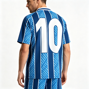 <span class=keywords><strong>Maglia</strong></span> da <span class=keywords><strong>Calcio</strong></span> Traspirante e Resistente all'Usura, Polo Classica a Righe per <span class=keywords><strong>Uomo</strong></span>, per Allenamento Casual - Product Image 2
