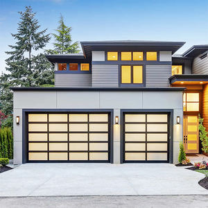 باب مرآب تجاري عالي الجودة برسومات جرافيكية لون أسود من الألومنيوم - Product Image 2