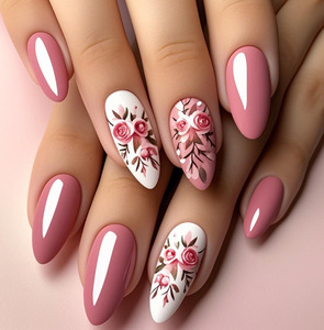 KQueenest 30 <span class=keywords><strong>Uñas</strong></span> Postizas Marrones con Punta Francesa, Forma Almendrada Corta, Acrílicas, Color Nude Natural, para Mujer, Otoño/<span class=keywords><strong>Invierno</strong></span> - Product Image 6