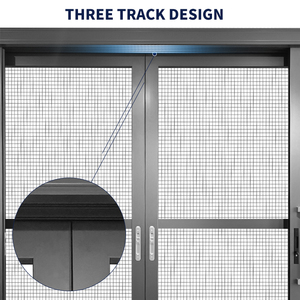 50Mm Ba Theo Dõi Cửa Trượt Với Thép Lưới Kính Cửa Trượt Hệ Thống Phân Vùng Cửa Trượt Cho Nhà Bếp Phòng Khách - Product Image 3