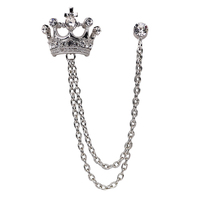 Broche Vintage Crystal Crown Ketting Pin Voor Mannen Sieraden Suits Accessoires Revers Pin Kraag Revers Badge Broche Groothandel