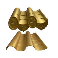 Tuile de toiture en polymère de style asiatique couleur dorée pour le taoïsme, le bouddhisme, la maison traditionnelle chinoise de luxe