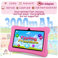 Tablet PC 7 inci mainan edukasi anak-anak, baterai 3000MAH resolusi 1024x600 Quad Core MTK menyenangkan pembelajaran elektronik