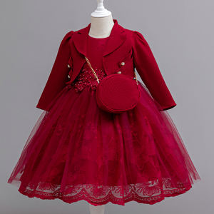 Gaun Pesta Ulang Tahun Setelan Bunga Gaun Putri Bayi Perempuan Pakaian Anak Perempuan Gaun Anak Perempuan dengan Mantel yang Serasi - Product Image 6