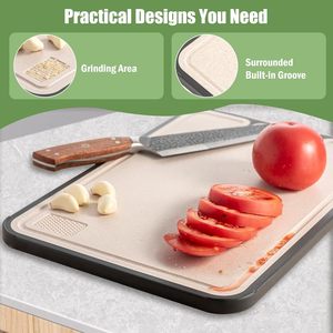 Food Grade Stainless Steel <b>Chopping</b> <b>Block</b> with Juice Slot Double Sided <b>Chopping</b> Board PP Pure Titanium Cutting Board for Kitchen - Product Image 3