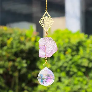 Bán buôn thạch anh cao tinh thể mặt trời Catcher tinh thể mặt trời bắt treo suncatcher để trang trí