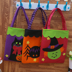 Bolsas <span class=keywords><strong>de</strong></span> Halloween para niños Trick or Treat Bolsas <span class=keywords><strong>de</strong></span> regalo Spider Pumpkin Web Tote Bag 4 Day of the Dead Party Candy Goodie Supplies - Product Image 3