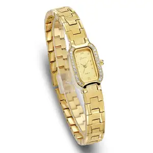女性珠宝套装时尚黄金套装手表女士礼品品牌奢华女性石英表