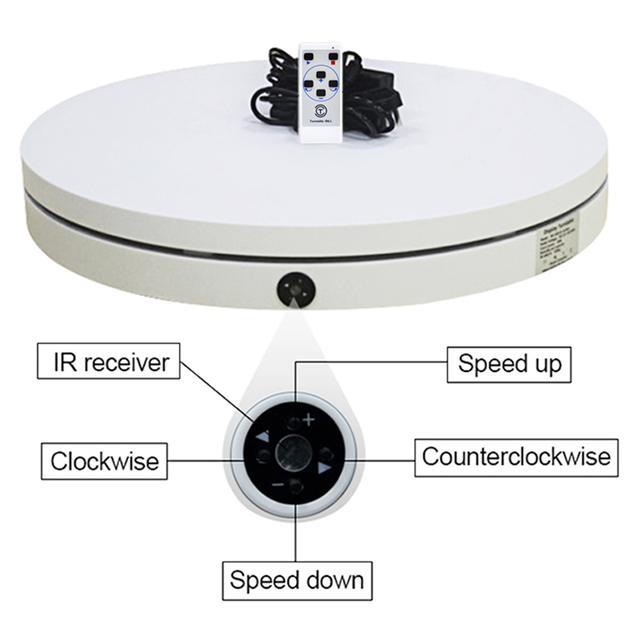 60cm 360 Degree 3D Electric Rotating Shooting Table for Photography Max Load 100kg 110V-240V