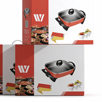 Casserole électrique multifonctionnelle avec revêtement en alliage d'aluminium, pour grillades et fritures