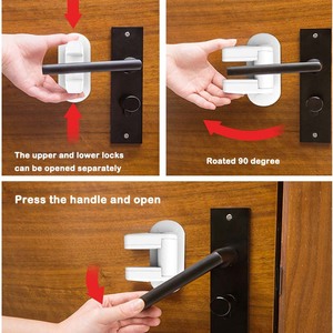 Poignée de <span class=keywords><strong>porte</strong></span> en ABS de haute qualité, serrure à levier, écologique, verrou de sécurité souple pour bébés, pour armoires et tiroirs - Product Image 3
