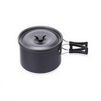 Ensemble de cuisine de camping en alliage d'aluminium pour l'extérieur, modèle moyen, combo de pot unique, complet et portable, 1,9 L, 18*18*12,5 cm