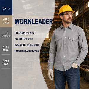 Chemise de travail de sécurité résistante aux flammes et aux arcs électriques <span class=keywords><strong>ARC2</strong></span> 88% coton 12% nylon, vêtements de travail FR pour la soudure - Product Image 5