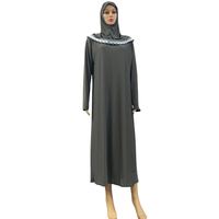 Gros 12 Solide Couleur Prière Musulmane Robe Abaya Arabe Islamique Femmes Hijab Dentelle Robe XL-5XL Traditionnelle Modeste Robe Caftan
