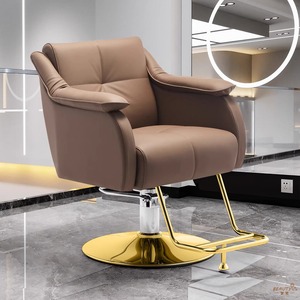 Silla de Peluquería Moderna y Minimalista al por Mayor, Silla de Barbero Giratoria Hidráulica de PU Gris Impermeable para Cadenas de Salones - Product Image 4