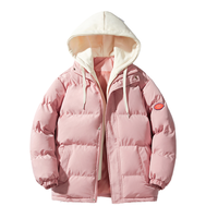 Veste matelassée en polaire imperméable d'hiver unisexe de haute qualité, taille plus, avec broderie technique, col à capuche, devant