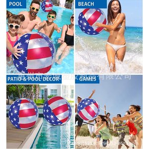 Inflatable Beach Ball 40.5cm American Flag Design Outdoor Play Toy Unisex - Product Image 2