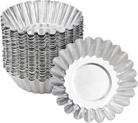 Mini moules à tartelettes portugaises en aluminium de 20 ml, résistants à la chaleur, de qualité alimentaire, écologiques, avec couvercle en aluminium thermoformé, pour usage en boulangerie