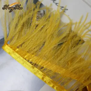 Dyed Ostrich Feather Ribbon Trims for Garments Skirts Dresses-Factory Direct Fringe Trim and Fringe Ostrich Feathers