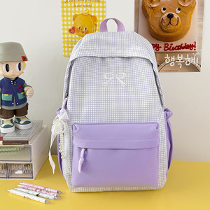 Cross-border 2026 new fresh high-appearance fashionable summer plaid lightweight large capacity versatile backpack - Product Image 3