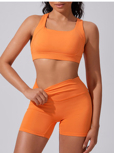 Gym Clothes Women Sports Yoga Set Custom Logo Shirt and Shorts Yoga Set Soft Pilates Clothes High Quality Tracksuit Outfits - Product Image 6