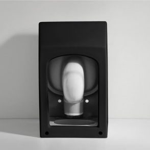 Villa commerciale décor à la maison couleur mate une pièce toilette suspendue au mur p-trap toilette de salle de bain en céramique allongée - Product Image 3