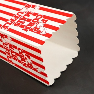 Cubo Plegable para Snacks con Diseño de Rayas, Caja para Palomitas de Maíz para Cine, Materiales Reciclados, Laminación Mate, Recubrimiento UV, Características de Relieve - Product Image 4