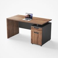 Bureau de travail moderne avec armoire à 2 tiroirs verrouillable, table d'ordinateur simple avec rangement pour la maison et le bureau