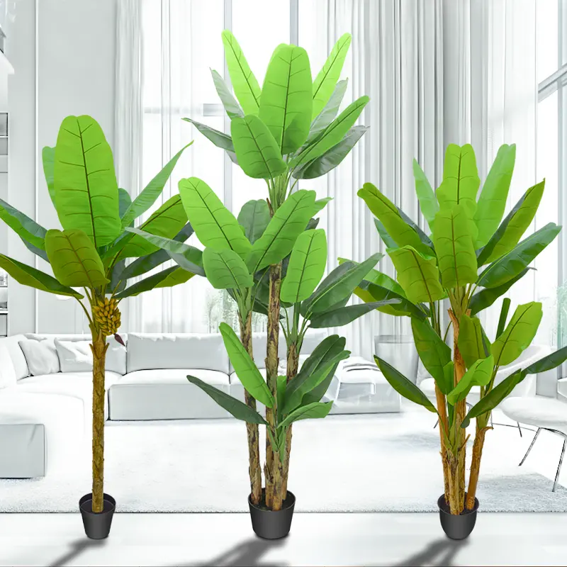 Personalización Oh Arts árbol de plátano artificial de hojas de plástico grande árbol artificial plátano gigante de imitación