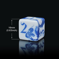 Dés en acrylique D6 personnalisés de 16 mm avec logo, motif poisson Koi bleu, pour DND, jeux de table - Vente en gros