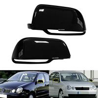 Cubierta de Espejo Retrovisor Lateral de Plástico ABS para VW Polo 9N Hatchback 02-05, Tapas de Espejo Retrovisor en Negro Imprimado, Izquierda y Derecha