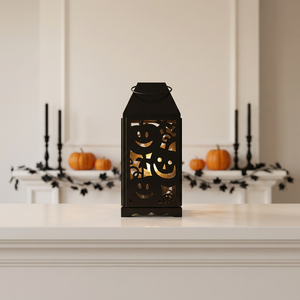 Lanterne à bougie en métal noir 2026, dernière collection, avec découpe sur le thème d'Halloween pour la décoration intérieure - Product Image 3